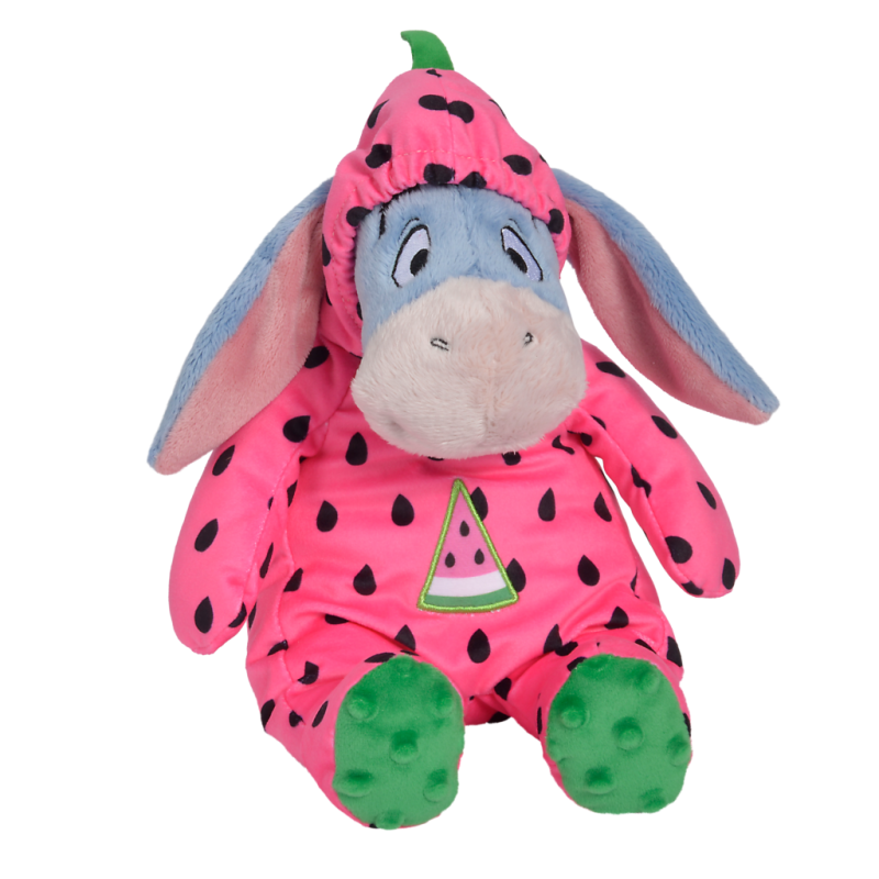  bourriquet lâne peluche pastèque rose 30 cm 